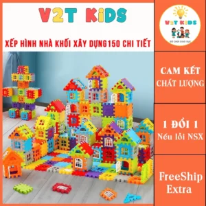 [Hộp Đẹp] Bộ Lắp Ghép Xếp Hình Khối Xây Dựng Vuông Nhựa ABS Xịn 150 Chi Tiết Triển Trí Thông Minh