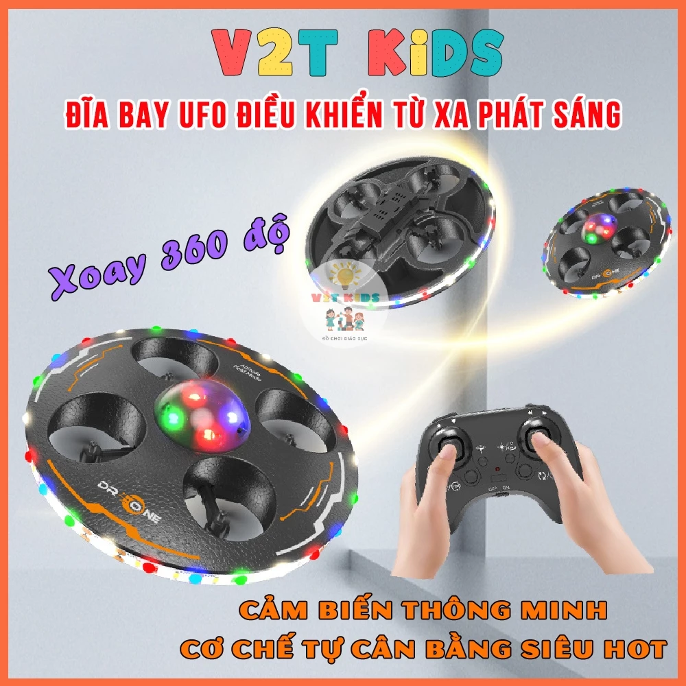 Đĩa Bay Ufo Điều Khiển Từ Xa - Đĩa Bay Điều Khiển Từ Xa Phát Sáng Cảm Biến Tự Cân Bằng Thông Minh