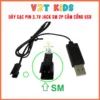 Dây Sạc Pin 3.7V Jack SM 2P Cắm Cổng USB Loại Tự Ngắt - Dùng Cho Chó Robot, Ô tô, Xe Tăng Điều Khiển Từ Xa