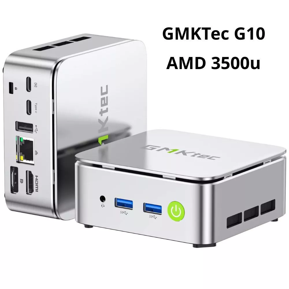 Mini pc gmktec g10 chính hãng với amd r5-3500u mạnh mẽ, nhiều kết nối, typec hiện đại, dual ram, dual ssd