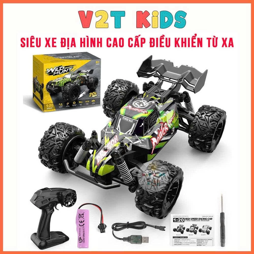 Xe Địa Hình Điều Khiển Từ Xa Cao Cấp, Xe Địa Hình V2T KID - Loại Xịn Bền Đẹp