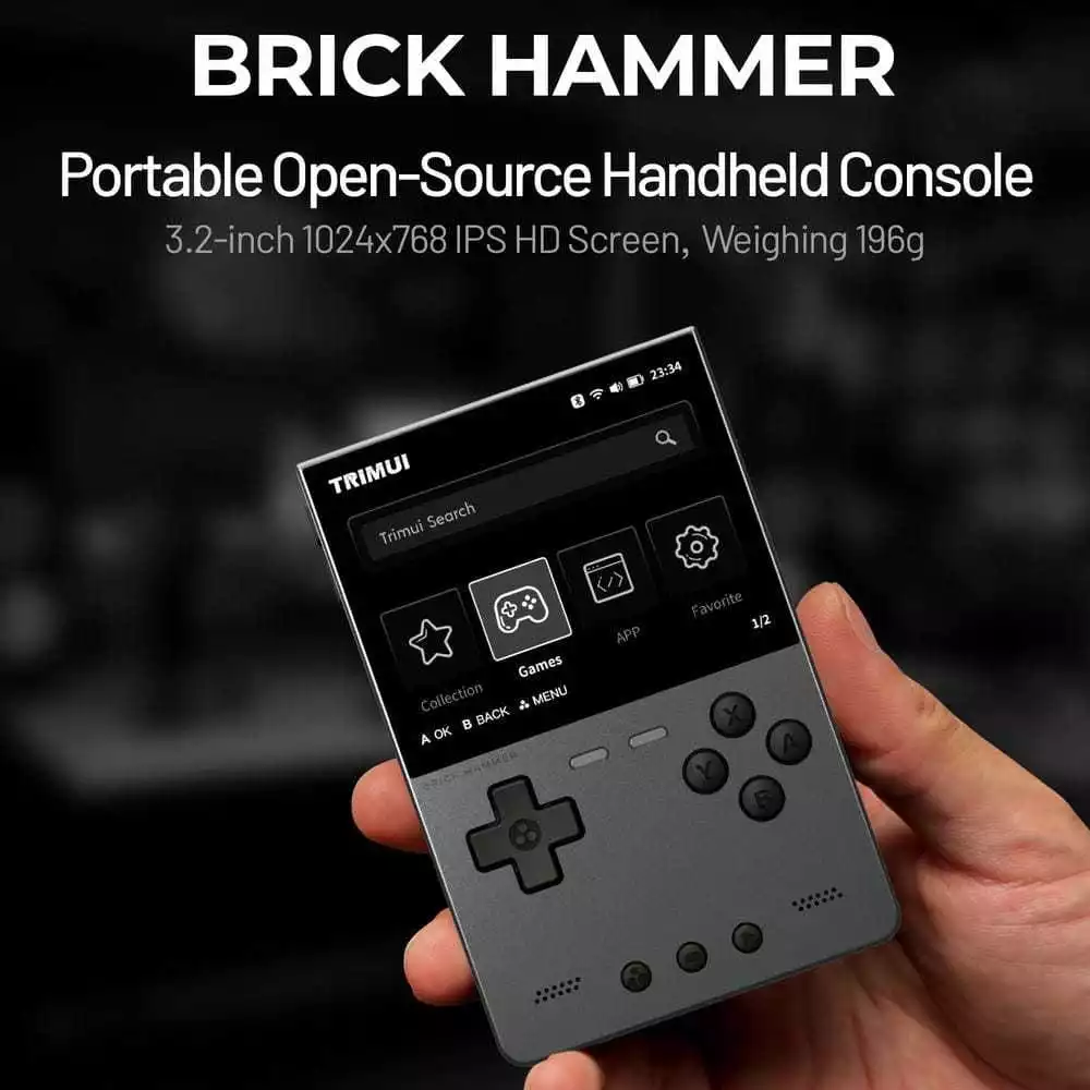Trimui Brick Hammer phiên bản full vỏ hợp kim nhôm cao cấp cực chất, giữ nguyên cấu hình như phiên bản cũ. | IZZYGAME