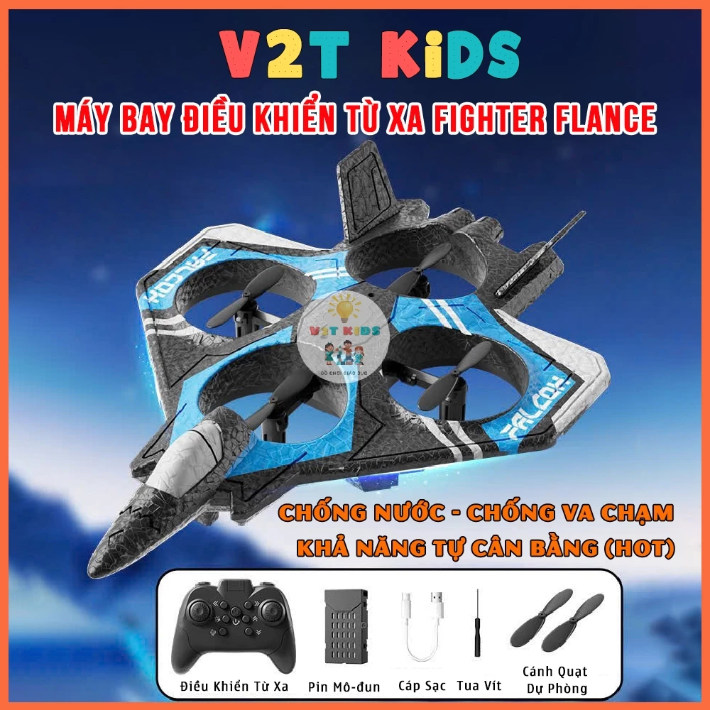 Máy Bay Điều Khiển Từ Xa Fighter Flance Dòng RC Cao Cấp - 2.4GHZ Chống Nhiễu, Chống Va Chạm, Tự Cân Bằng Cao Cấp